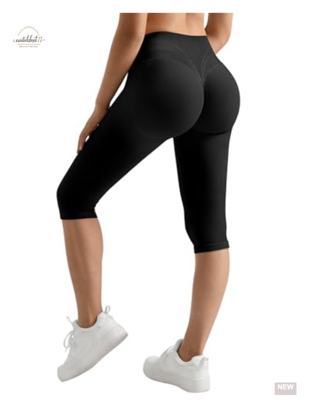 Women's Hidden Scrunch Butt Lifting Capri Leggings High Waisted Seamless